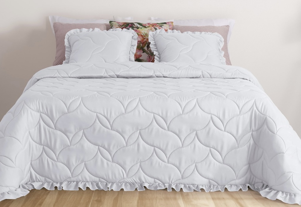 LL TL COUVRE LIT VERONA 270x270cm PERLE 100%PES