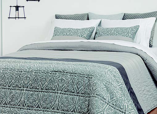 LL TL COUVRE LIT ALESSA 270x270cm GRIS FONCE 80%PES-20%CTN