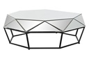 DECO MB-190808 TABLE CAFE METAL MIROIR 100X100X35 NOIR