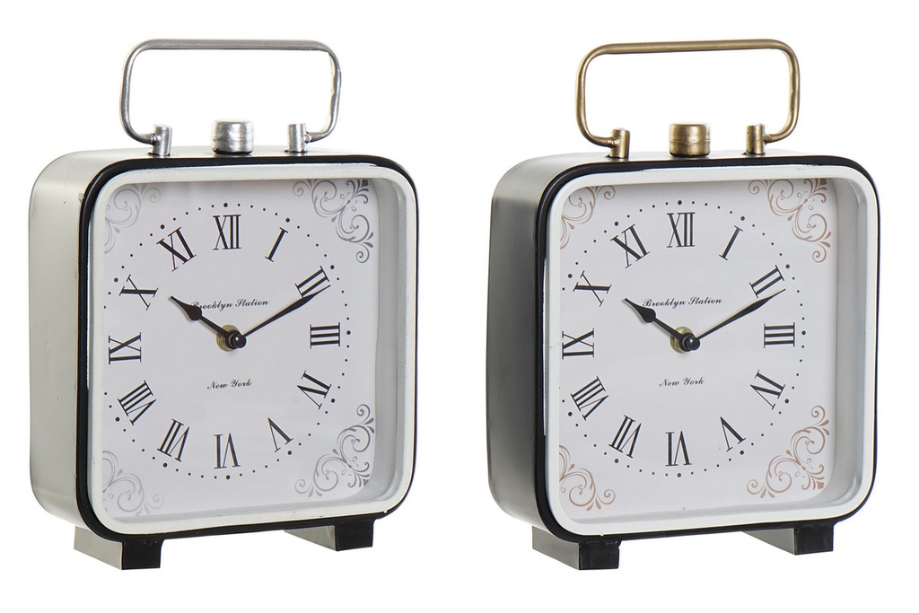 DECO RE-187979 HORLOGE POSER FER VERRE 19X7X27 2 MOD.