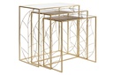DECO MB-202817 TABLE AUXILIAIRE SET 3 METAL 65X35X65 FEUILLE