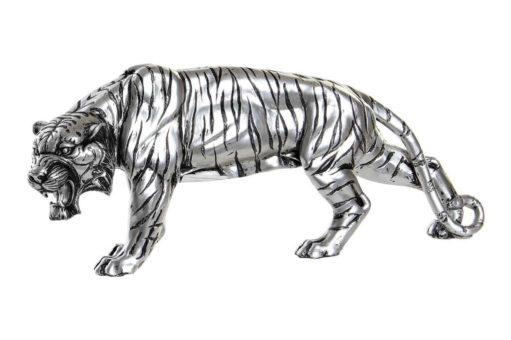 DECO FD-190288 FIGURE RESINE 31X7,5X13,5 TIGRE ARGENTE