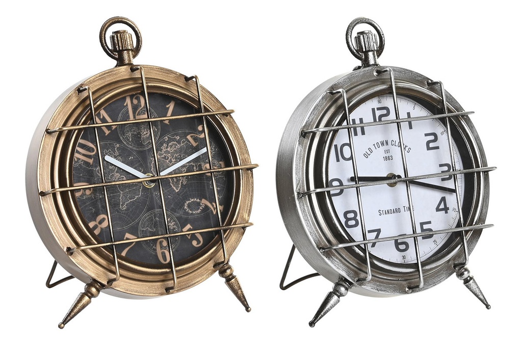 DECO RE-196351 HORLOGE POSER FER VERRE 22X17X29 2 MOD.