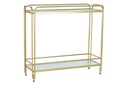 DECO MB-191735 DESSERTE METAL VERRE 80X28X81 ROUES DORE