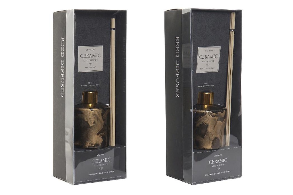 DECO VE-186323 PARFUM D'AMBIANCE MIKADO VERRE 8X8X25 100 ML, FEUILLES 2