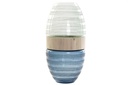 DECO JV-174995 VASE VERRE BOIS 21X21X43 BLEU MARINE