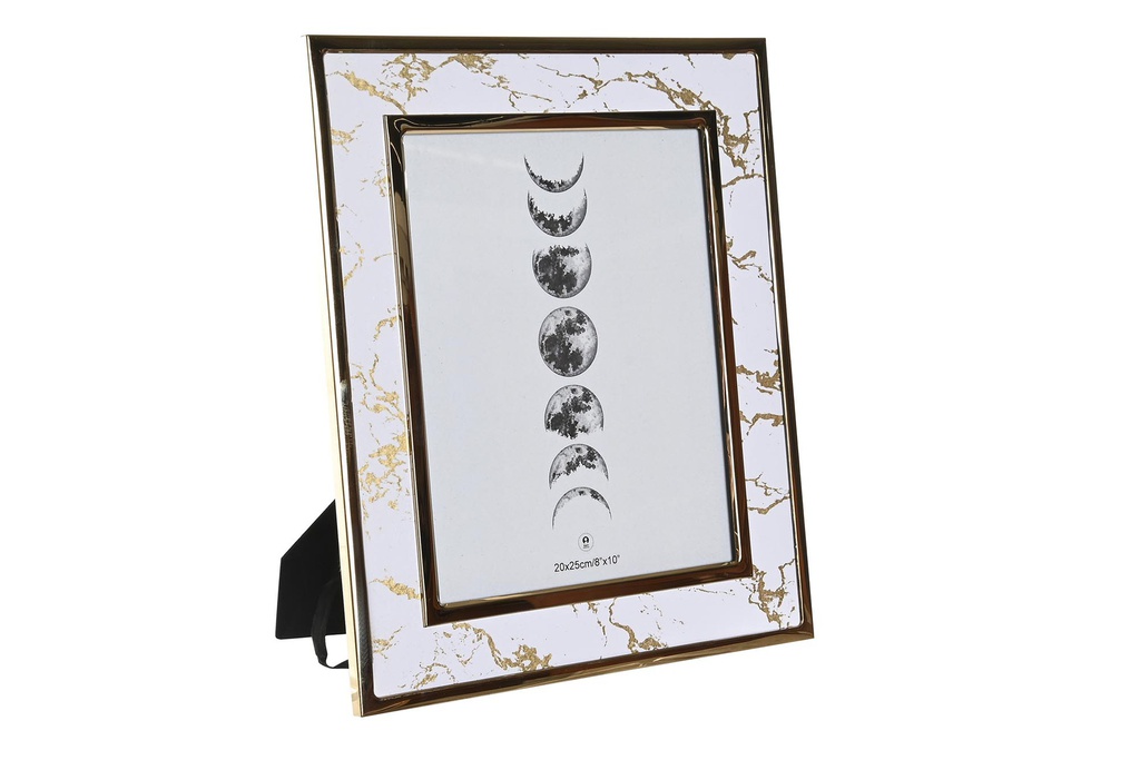 DECO MF-199701 CADRE PHOTO 20X25 PU INOX 33,5X1X28,5 MARBRE BLANC