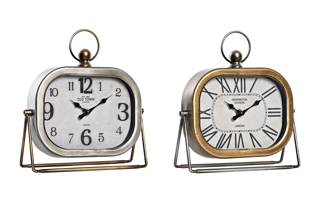 DECO RE-198982 HORLOGE POSER FER VERRE 22,5X7X24,5 2 MOD.