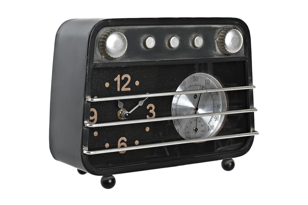 DECO RE-198987 HORLOGE POSER FER 26X9,5X20 RADIO NOIR