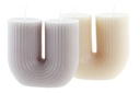 DECO VE-200132 BOUGIE CIRE 9X4X9 230 GR, 2 MOD.