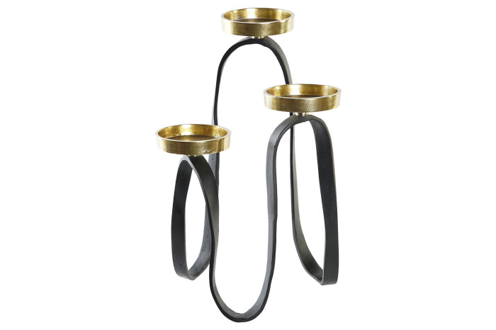 DECO AL-194105 CHANDELIER ALUMINIUM 28X28X47 3 BOUGIES NOIR