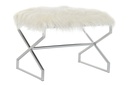 DECO MB-186465 BANQUETTE METAL POLYESTER 60X40X45 ARGENTE ARGENTE