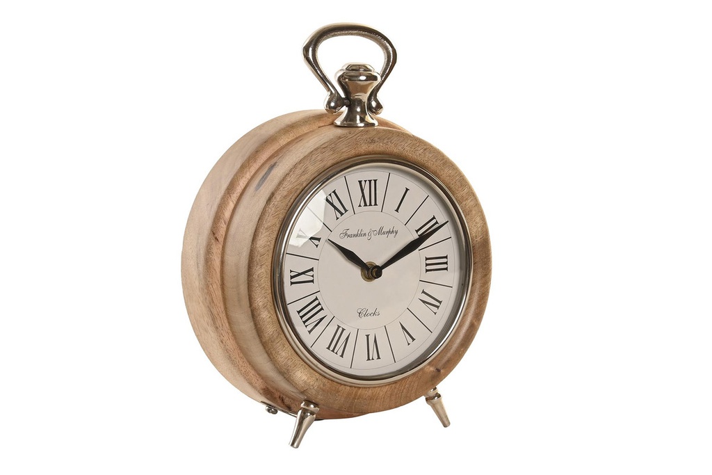 DECO RE-200969 HORLOGE POSER MANGUE ALUMINIUM 18X10,5X24 NICKELE