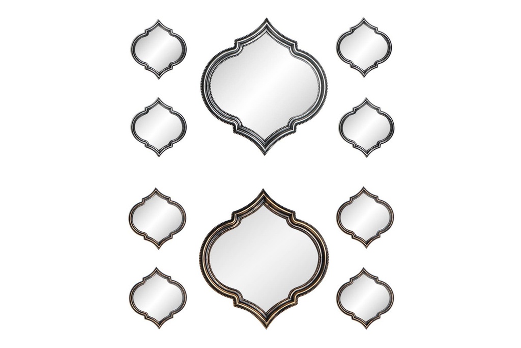DECO ES-187276 MIROIR SET 5 PP VERRE 51X2X55 2 MOD.
