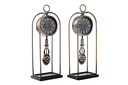 DECO RE-198980 HORLOGE POSER FER VERRE 17X12X46,5 PENDULE 2 MOD.
