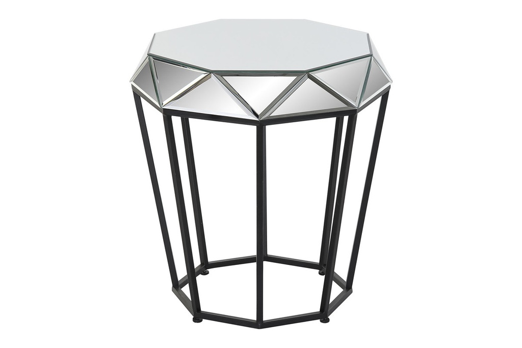DECO MB-190809 TABLE AUXILIAIRE METAL MIROIR 50X50X55 NOIR