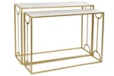 DECO MB-191574 CONSOLE SET 2 METAL MARMOL 107,5X30,5X79 DORADO