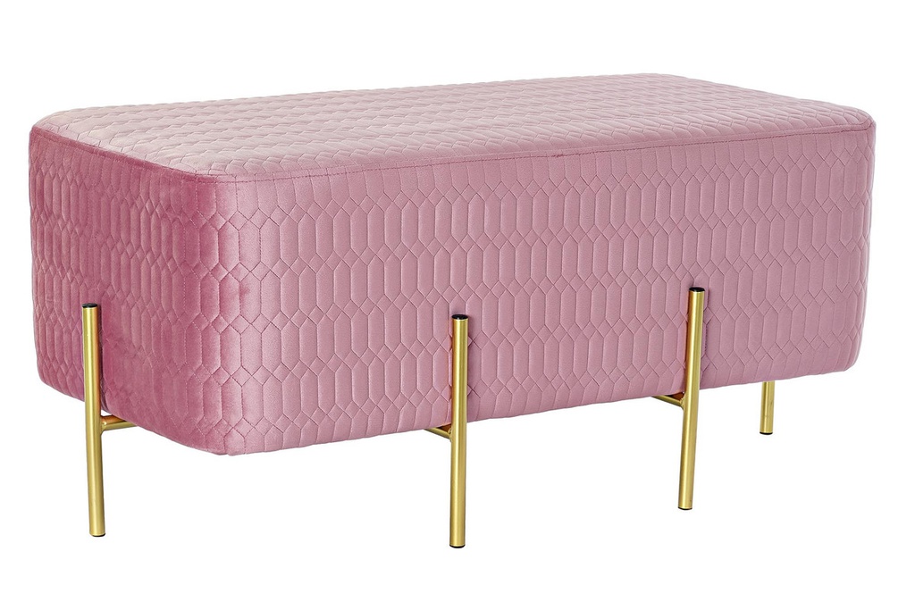 DECO MB-190842 BANQUETTE POLYESTER METAL 91X46,5X42 ROSE