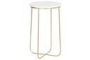 DECO MB-206218 TABLE AUXILIAIRE MARBRE FER 31X31X55 BLANC