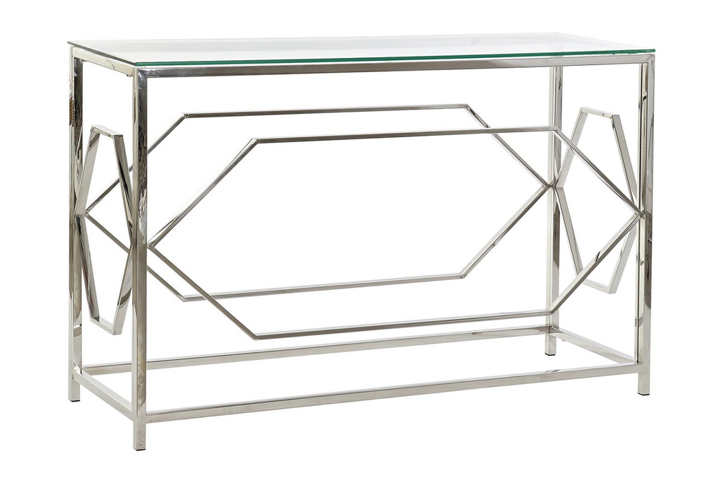 DECO MB-189834 CONSOLE INOX VERRE 120X40X78 ARGENTE