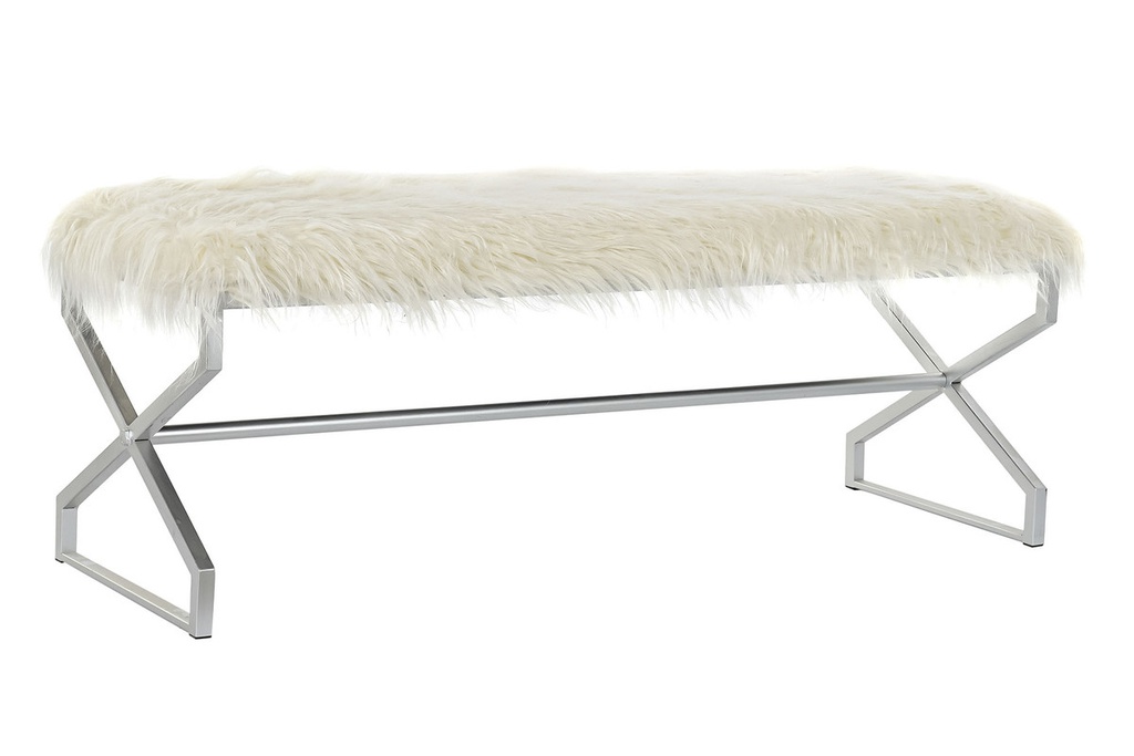 DECO MB-186466 BANQUETTE METAL POLYESTER 120X40X45 ARGENTE