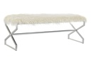 DECO MB-186466 BANQUETTE METAL POLYESTER 120X40X45 ARGENTE