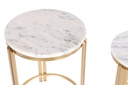 DECO MB-205754 TABLE AUXILIAIRE METAL MARBRE 40X40X55 DORE