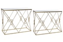 DECO MB-191576 CONSOLE SET 2 METAL VERRE 102X36X81 DOREE