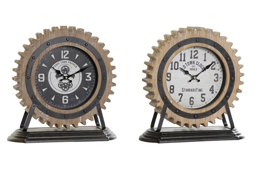 DECO RE-176467 HORLOGE POSER METAL MDF 30,5X12X31 2 MOD.
