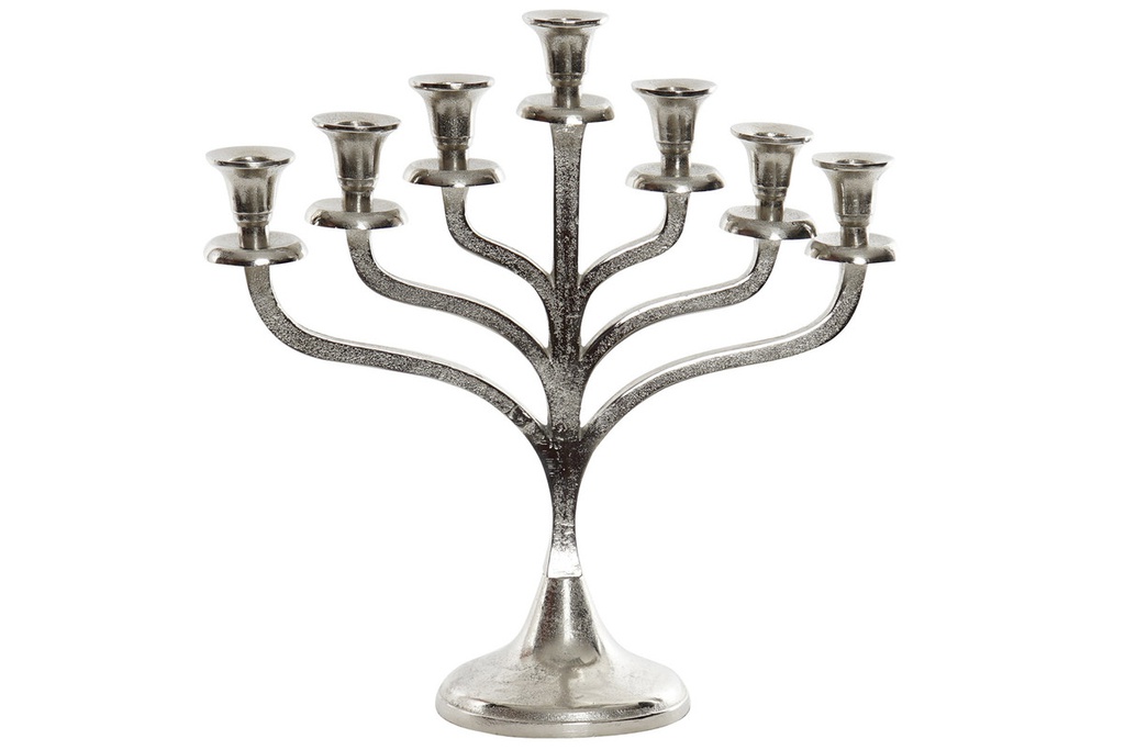 DECO AL-195988 CHANDELIER ALUMINIUM 38X10X38 7 BOUGIES ARGENTE
