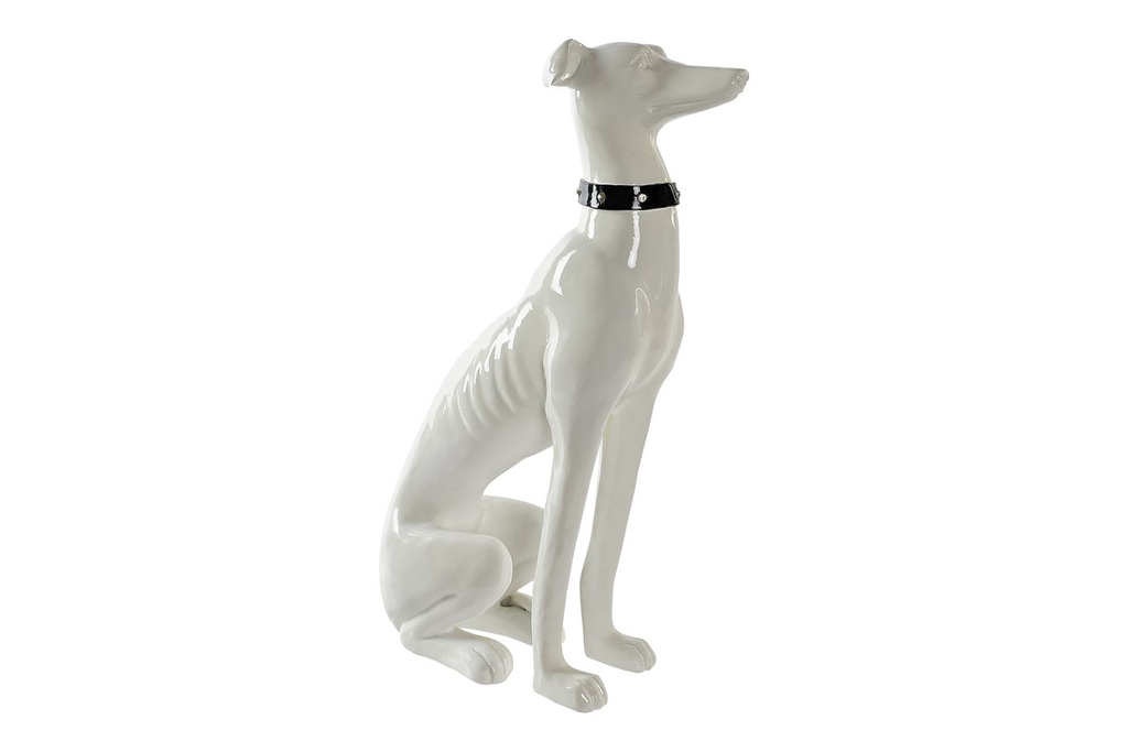 DECO FD-190383 FIGURE RESINE 27X12,3X46 Chien lEvrier BLANC