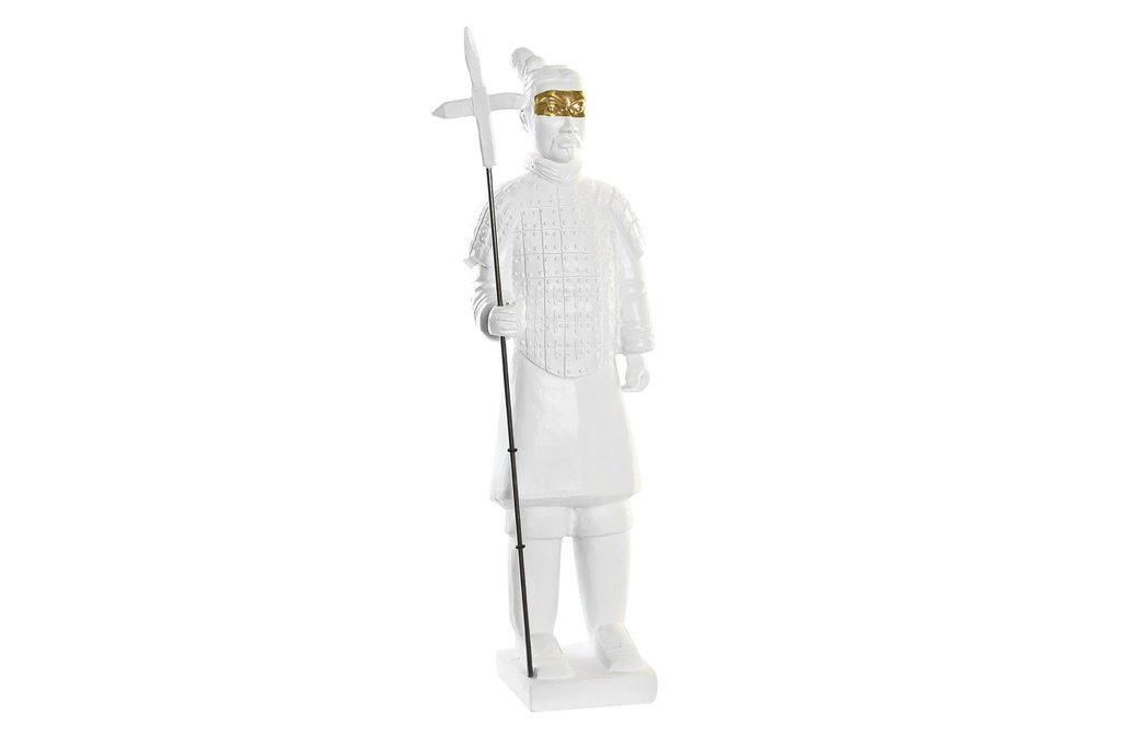 DECO FD-199236 FIGURE RESINE 15X10X44 GUERRIER BLANC