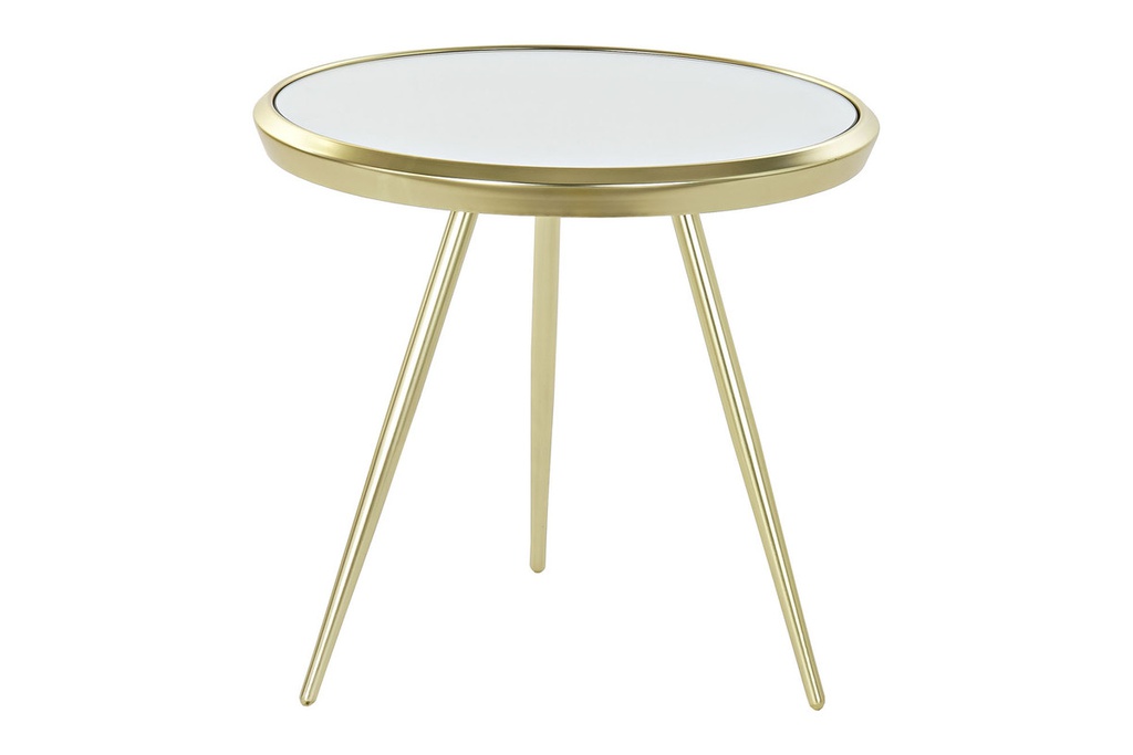 DECO MB-185960 TABLE CAFE ACIER MIROIR 50X50X48 MAT DORE