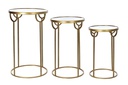 DECO MB-195908 TABLE AUXILIAIRE SET 3 METAL MIROIR 40X40X66,5
