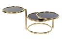 DECO MB-199663 TABLE AUXILIAIRE ACIER VERRE 58X50X43 DORE