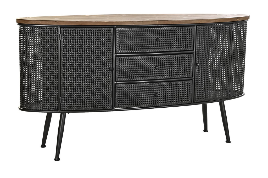DECO MB-200586 COMMODE SAPIN METAL 145,5X45X76 PORTE-BOUTEILLES