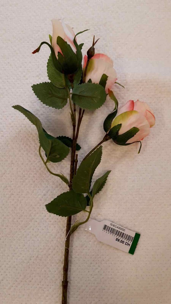 DECO FLEUR ROSE SPRAY x3 LT ROSE 44cm