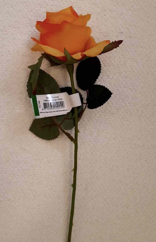 DECO FLEUR ROSE SIMONE 45cm ROSE ORANGE