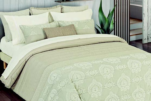 [LLTL240211] LL TL COUVRE LIT SPRING 7 TAUPE 270x270cm 80%PES 20%CTN