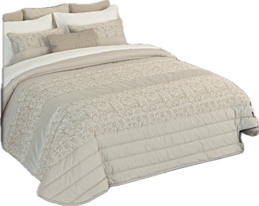 [LLTL240223] LL TL COUVRE LIT SPRING 10 TAUPE 270x270cm 80%PES 20%CTN