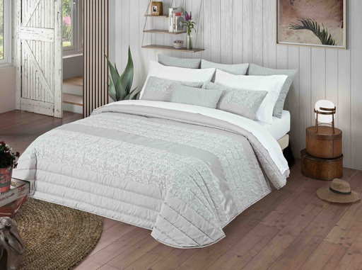 [LLTL240227] LL TL COUVRE LIT SPRING 10 GRIS 250x270cm 80%PES 20%CTN