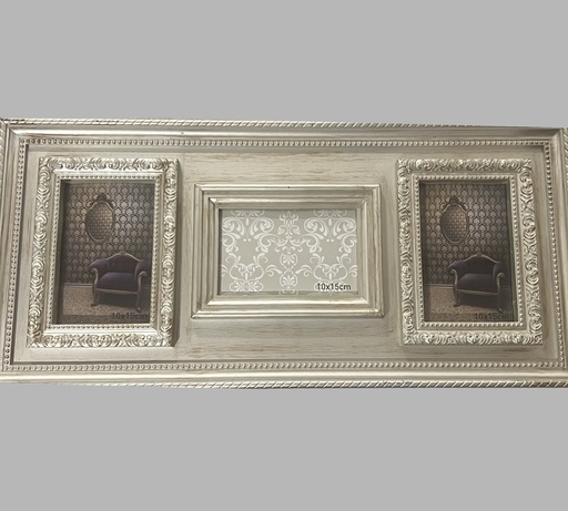 [DEMH240630] DECO MH CADRE ARGENTE MULTIPHOTO 55x25x2cm