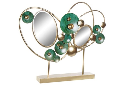 [DEIT250114] DECO DH-187038 DECORATION METAL MIROIR 62X9X53,3 ABSTRAIT DORE