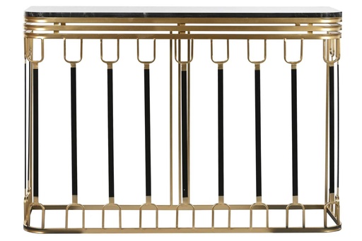 [DEIT250139] DECO MB-211066 CONSOLE METAL MARBRE 120x40x84 NOIR