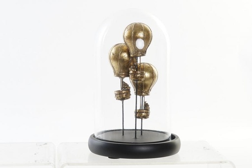 [DEIT250210] DECO FD-193636 FIGURE RESINE VERRE 14X14X22 DES BALLONS DORE