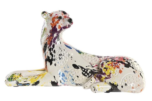 [DEIT250224] DECO FD-202697 FIGURE RESINE 23,5X9X12,5 LÅOPARD MULTICOLORE