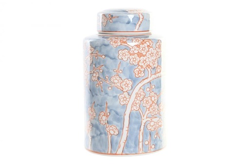 [DEIT250270] DECO LD-190190 VASE PORCELAINE 18X18X30 FLEURS BLEU