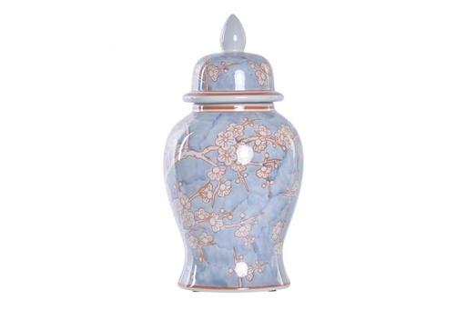 [DEIT250271] DECO LD-190189 VASE PORCELAINE 19X19X37 FLEURS BLEU