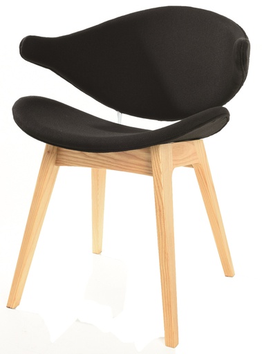 [DELU250414] DECO 572002 CHAISE DELMA NOIRE LIN HETRE 60x58x73cm