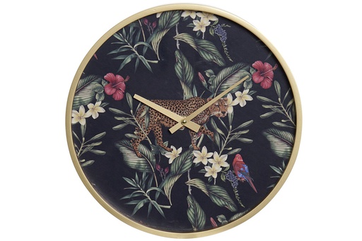 [DEIT211064] DECO LD-164245 HORLOGE MDF 30X3,5X30 LEOPARD MULTICOLORE